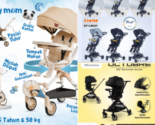 Stroler travelling baby cover photo collage