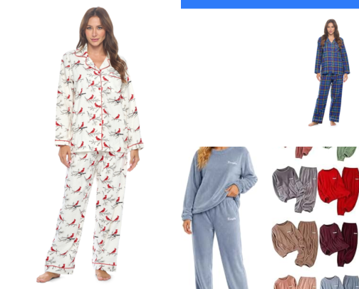 Women's Cotton Flannel Pajama Sets cover photo collage