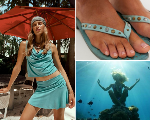 tune into your mermaid summer 🪸🧜‍♀️🌺🌊 cover photo collage