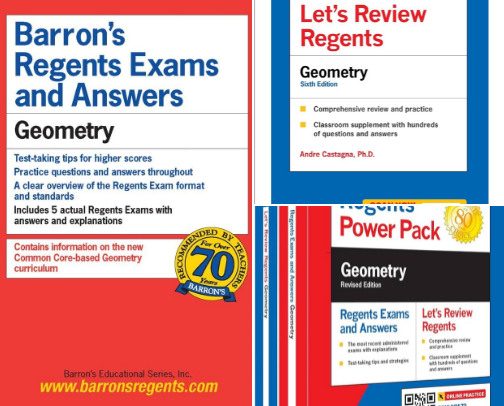 Free PDF - Regents Exams and Answers: Geometry, Sixth Edition (Barron's New York Regents) essentials cover photo collage