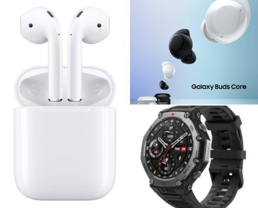 Wireless Earbuds & Smartwatches cover photo collage