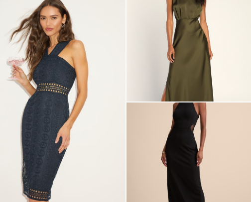 Fall wedding guest dress faves cover photo collage