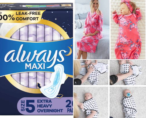 Hospital Bag/ Postpartum Must Haves cover photo collage