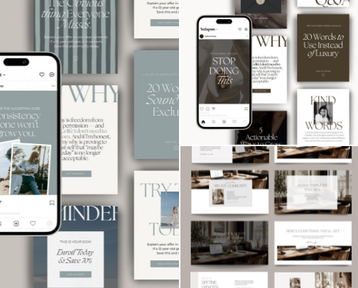 Helpful Canva Designs for Coaches and Digital Product Sellers cover photo collage