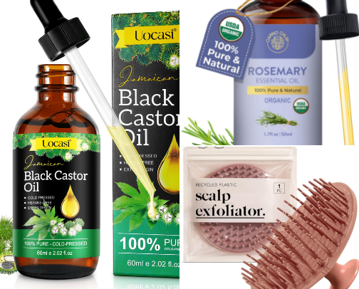 Postpartum Hair Loss Products That Helped Me cover photo collage
