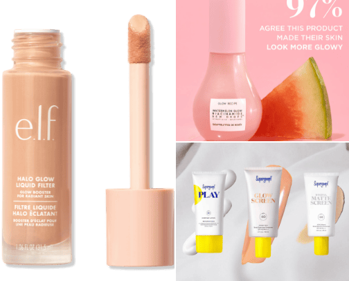 Essentials for glowy flawless makeup 🧼💓 cover photo collage