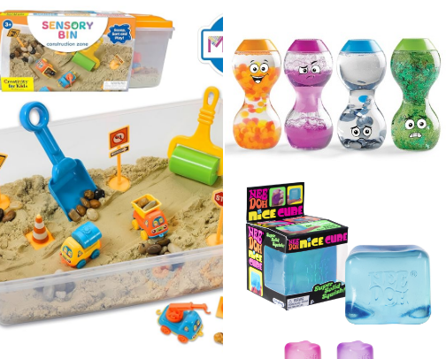 Helpful sensory toys/tools for kids from an OT student's perspective cover photo collage