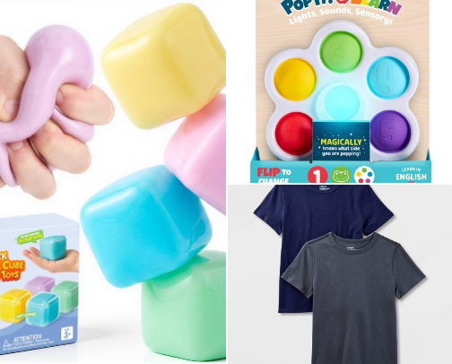 sensory-friendly gifts for a big kid cover photo collage
