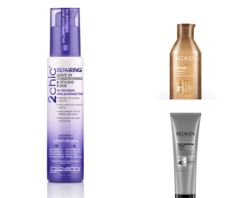 wavy girl, highlighted haircare routine cover photo collage