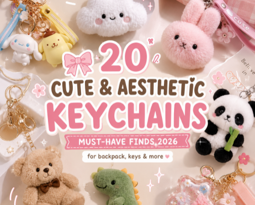 ✨ Cute & Aesthetic Keychains – 20 Must-Have Keychain Finds 2026 🔑🎀 cover photo collage