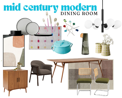 Midcentury Modern Dining Room cover photo collage