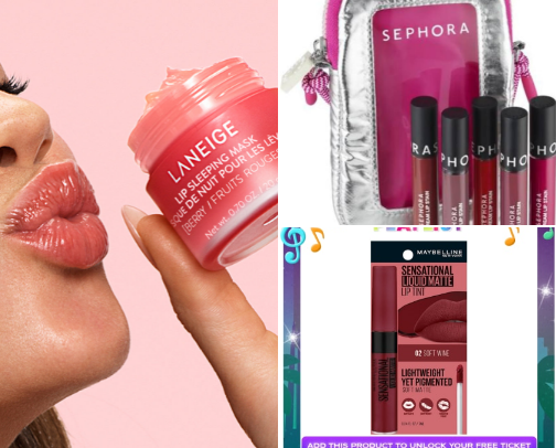 Moisturising Lip balm, Lipstick and Lip tint cover photo collage