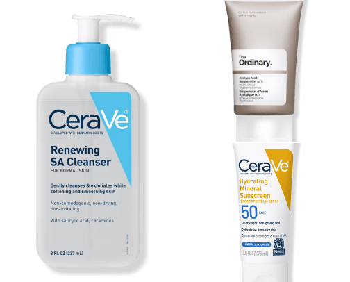 best skincare routine for acne marks! cover photo collage