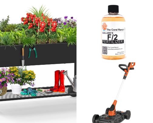 Plant and gardening supplies cover photo collage