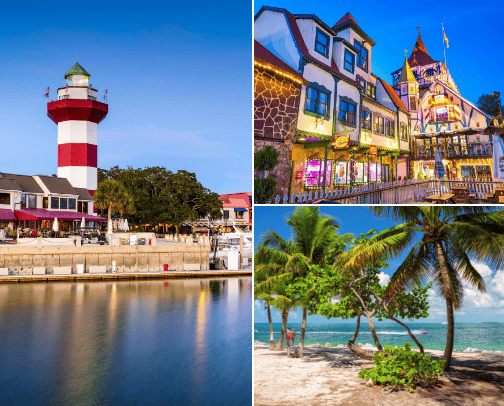 Romantic Southern Towns for Married Couples to Visit cover photo collage