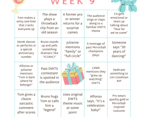 DWTS Bingo cover photo collage