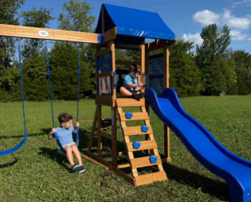 Budget Friendly Swing Set cover photo collage