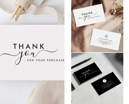 Business Thank You Modern Packaging Inserts cover photo collage
