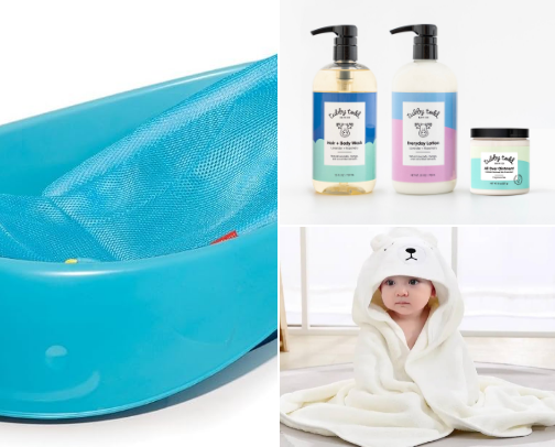 Baby Shower Bath Basket Gift Ideas for Newborns cover photo collage