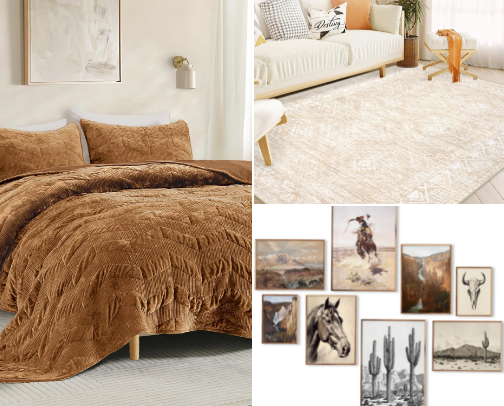 Western Aesthetic Bedroom cover photo collage