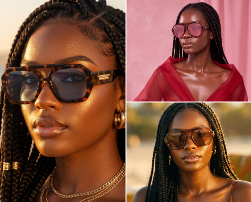 Chunky Amazon Sunglasses cover photo collage