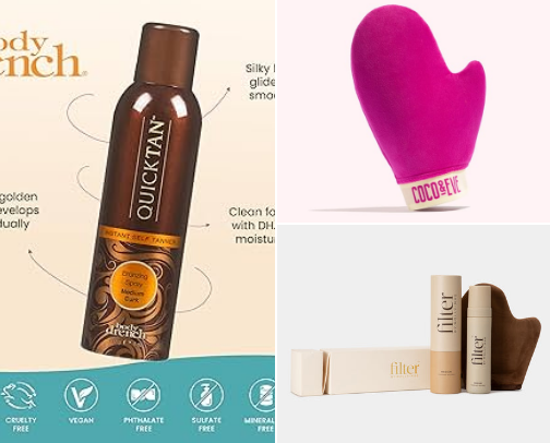 Self tanning recs cover photo collage