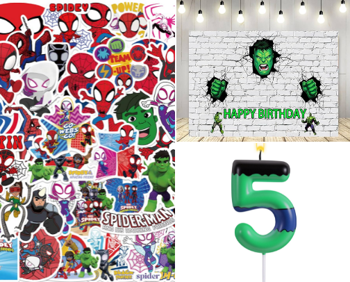 Birthday party favors/party decorations cover photo collage