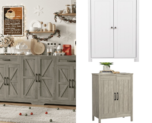 Coffee Bar Cabinets Everyone Is Using to Make Their Kitchen Feel Custom cover photo collage