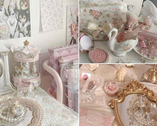 coquette essentials 🎀💌 cover photo collage