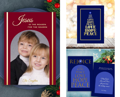 Personalized Christian Christmas Cards cover photo collage