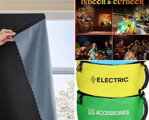 Camping accessories cover photo collage