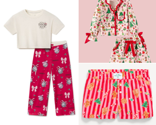 little girl christmas pjs cover photo collage