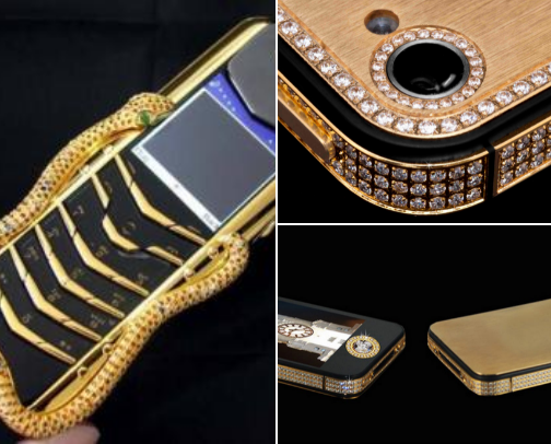 Luxury / collectible mobile phones cover photo collage