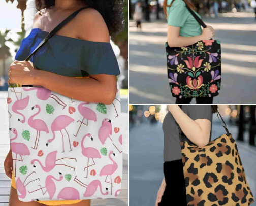 Tote Bags by Desert Girl Bags on Etsy cover photo collage