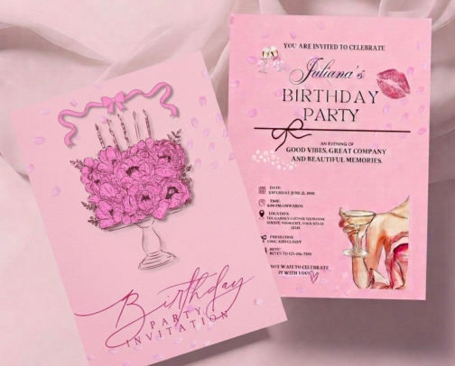 Chic Birthday Party Invitation cover photo collage