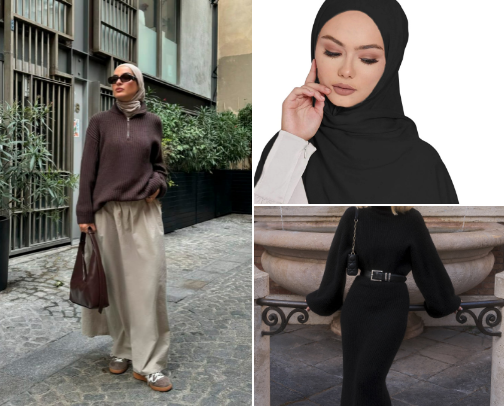 Hijabi girl style 🧕🏻🤍 cover photo collage