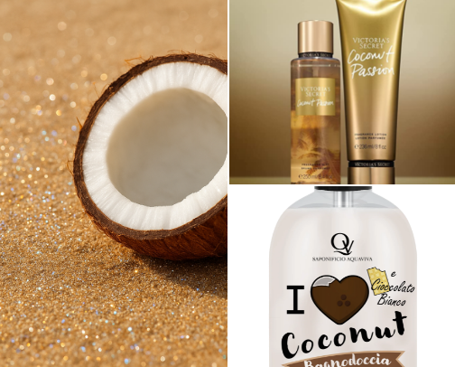 coconut scented products for coconut lovers 🥥✨🫶🏻 cover photo collage