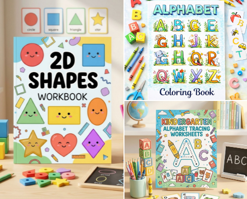 Easy Learning Printables for Kids cover photo collage