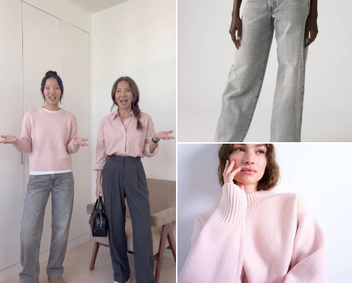 blush pink + grey cover photo collage