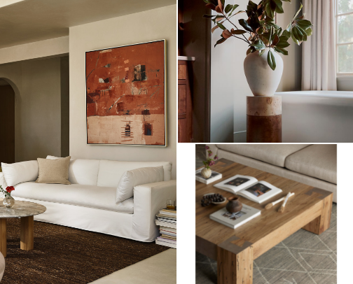 furniture: sofas, accent chairs, media consoles, accent tables cover photo collage