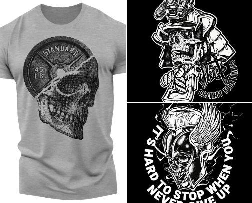 gym graphic tshirt cover photo collage