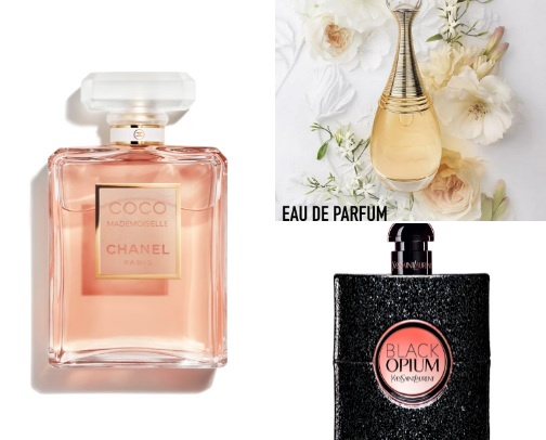 Perfumes and body mists cover photo collage