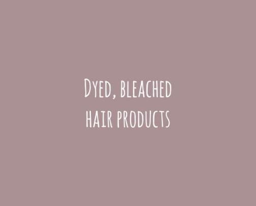 Dyed, bleached, light hair products cover photo collage