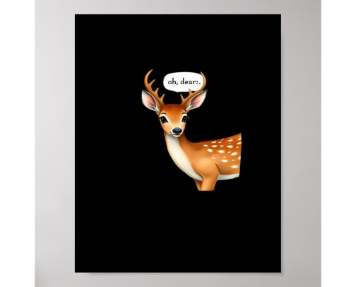 Oh Deer Cute Punny Deer Saying Whimsical Quote cover photo collage