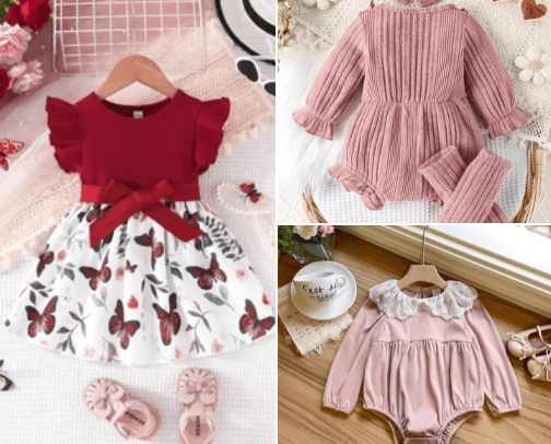 Baby girl clothes cover photo collage