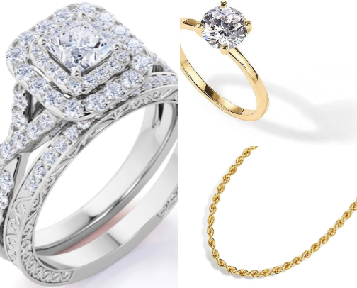 Jewelry and perfume cover photo collage