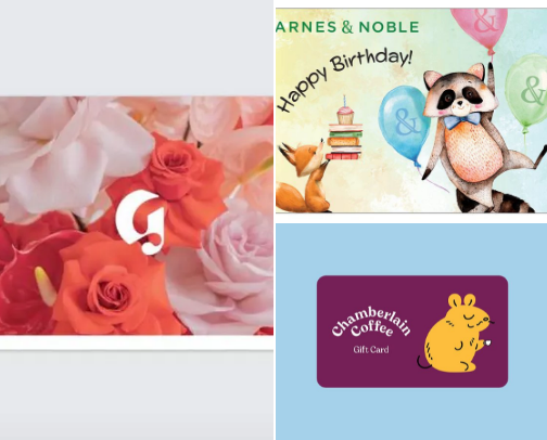 Gift Cards for Every Occasion! cover photo collage