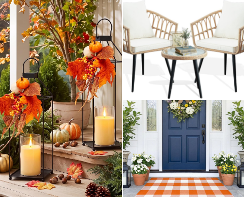 Everything I’d Buy for a Cozy Fall Porch cover photo collage