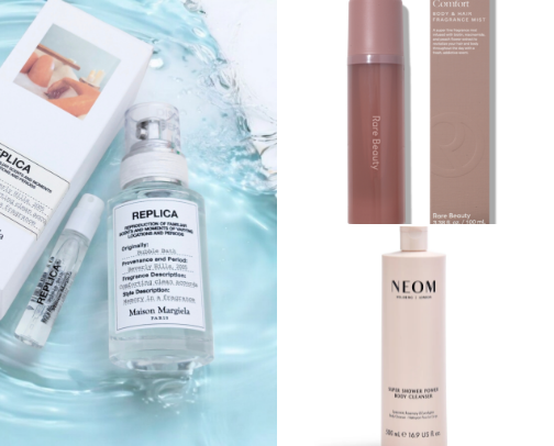 Nothing but freshness! Hot Perfume Brands, Fresh Body Sprays, And Gorgeous Shower Cleansers. cover photo collage