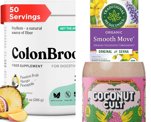 Supplements for the constipated + bloated girlies cover photo collage
